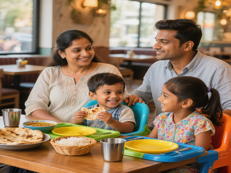 Children having a fun meal at the Best Family Restaurant in Sadashiv Peth