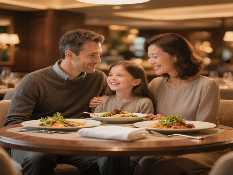 A family enjoying dinner at the best family restaurant in Sadashiv Peth
