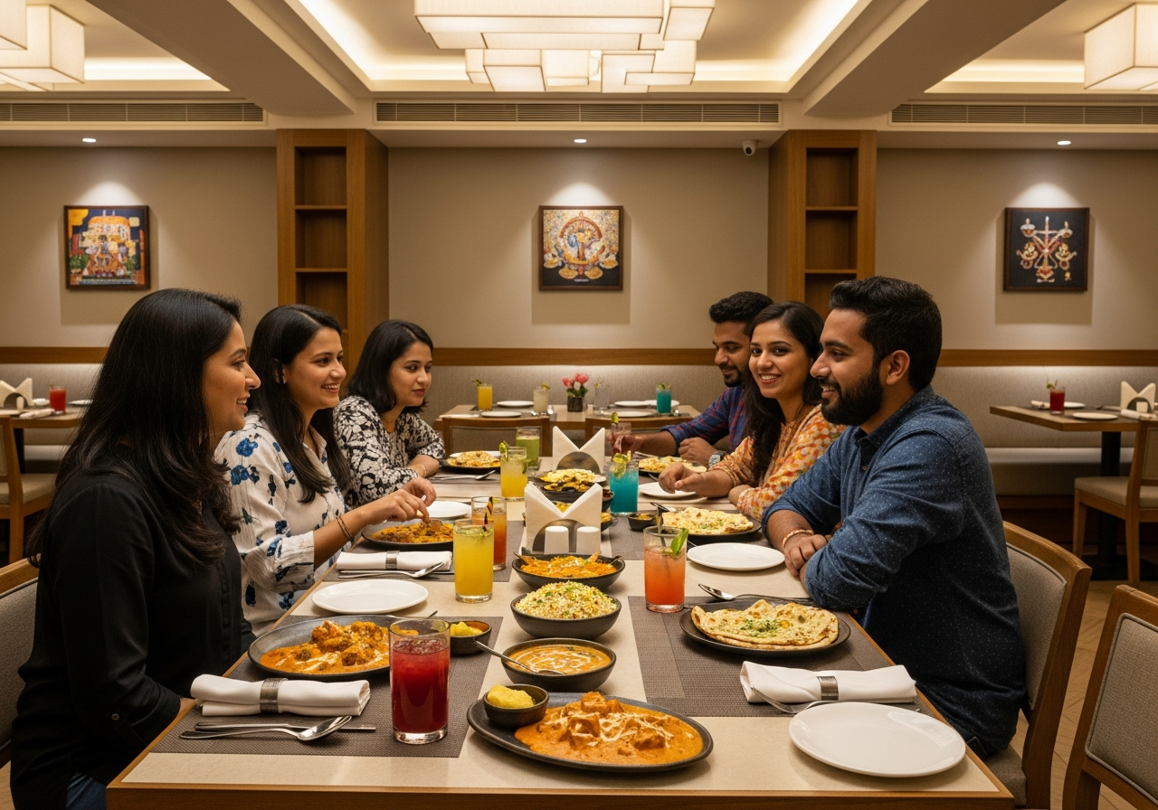 Friends enjoying budget-friendly dining at the Best Family Restaurant in Sadashiv Peth
