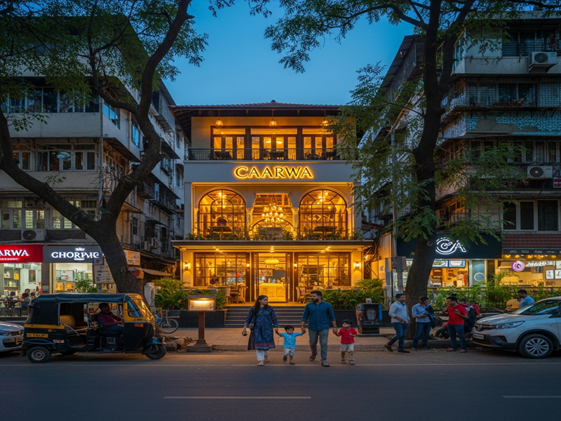 Family visiting a restaurant near Sadashiv Peth